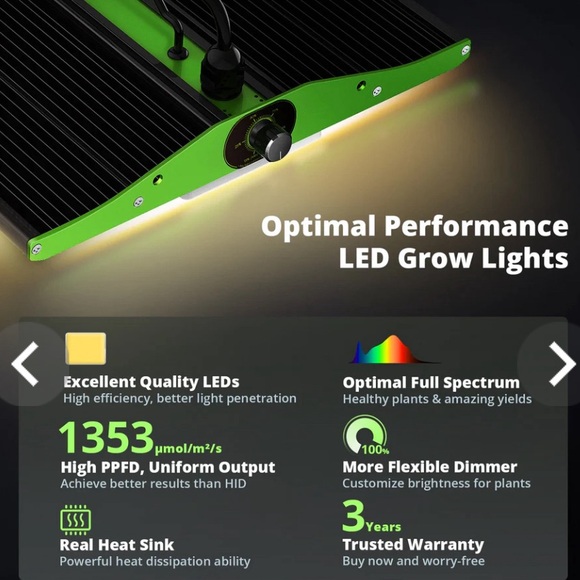 VIPARSPECTRA P1500 LED Grow Light Full Spectrum Grow Lights w/Samsung LEDs - Picture 2 of 14